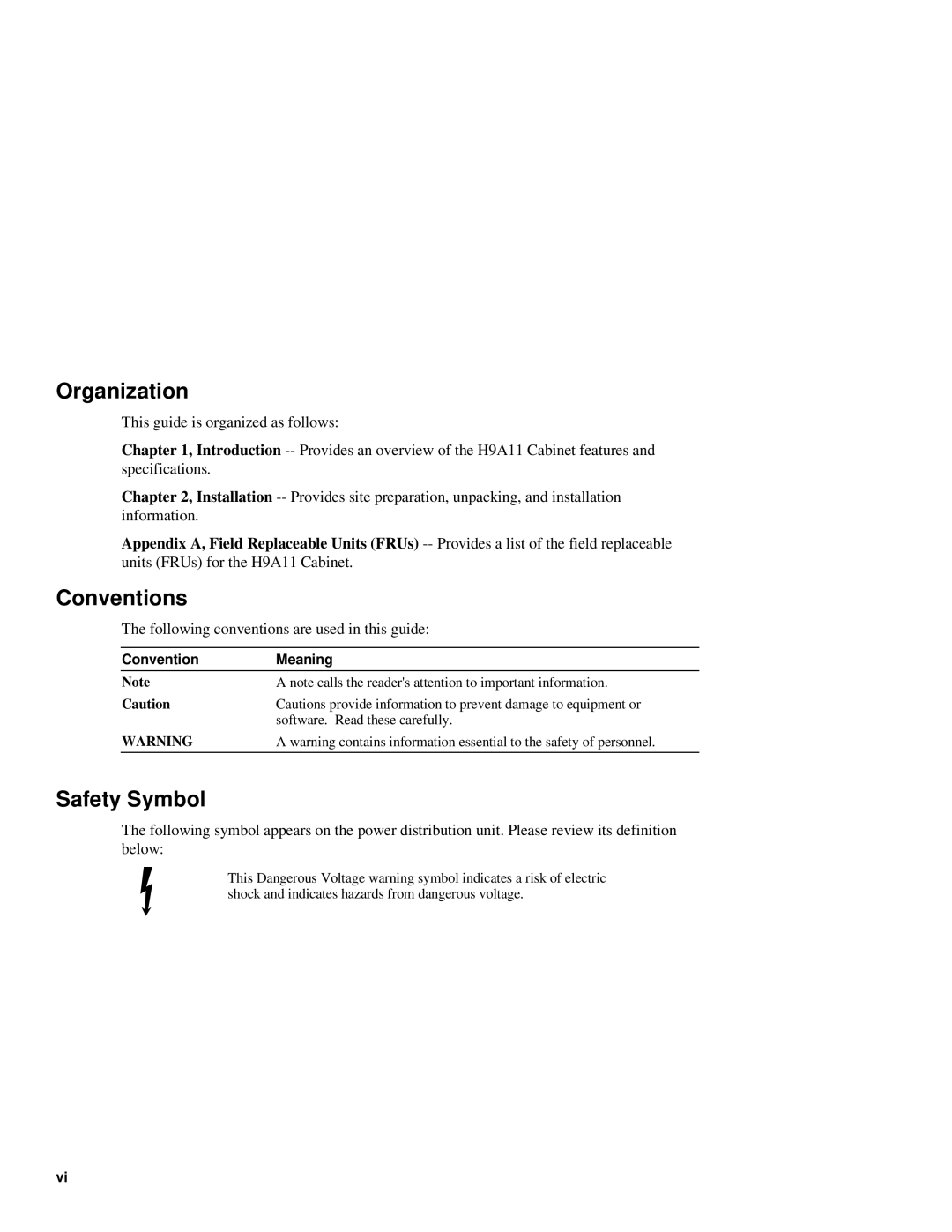 Compaq H9A11 manual Organization, Conventions, Safety Symbol 