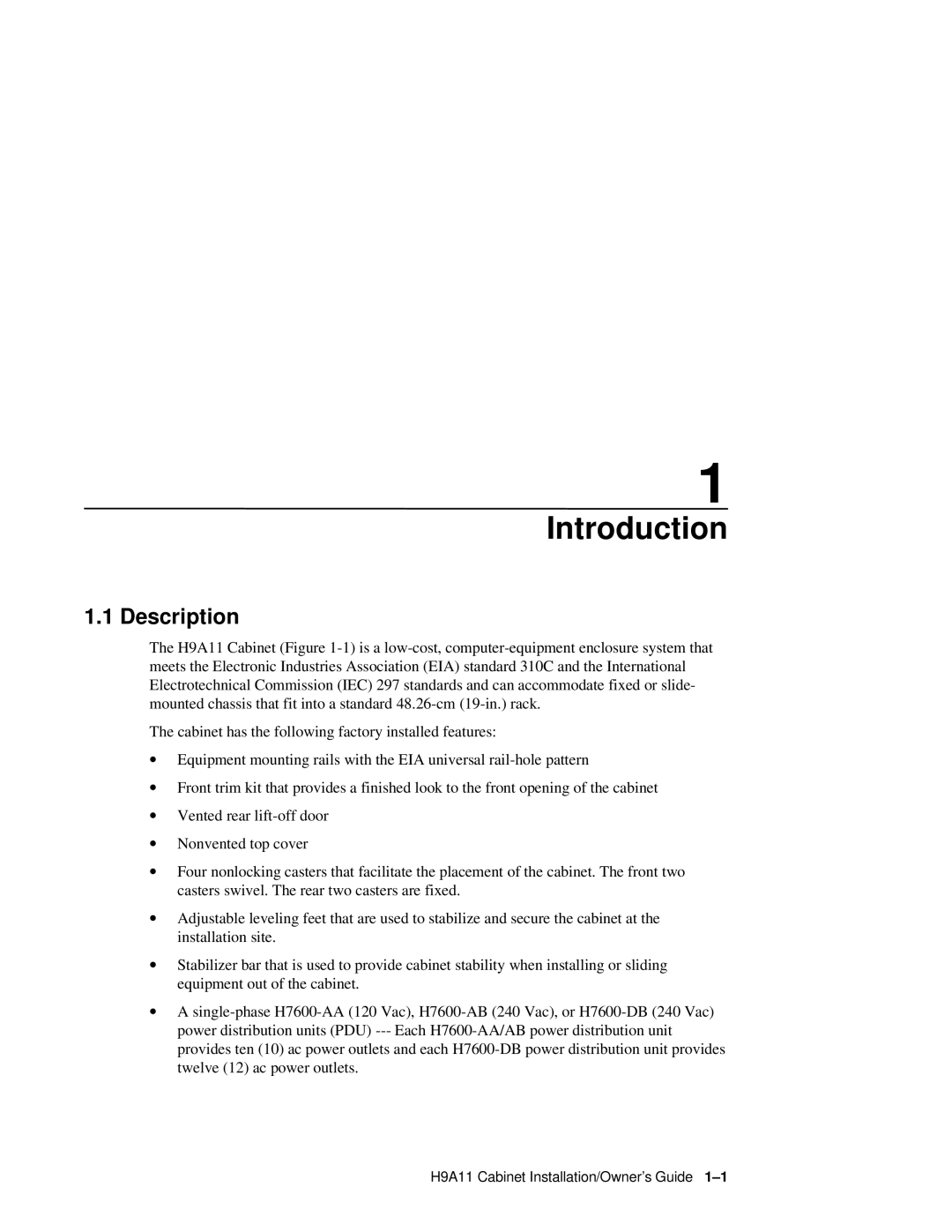 Compaq H9A11 manual Introduction, Description 