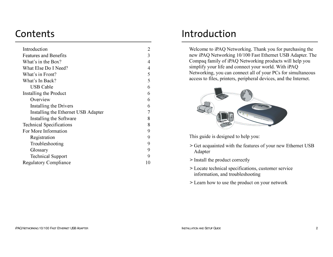 Compaq HNE-200 manual Contents, Introduction 