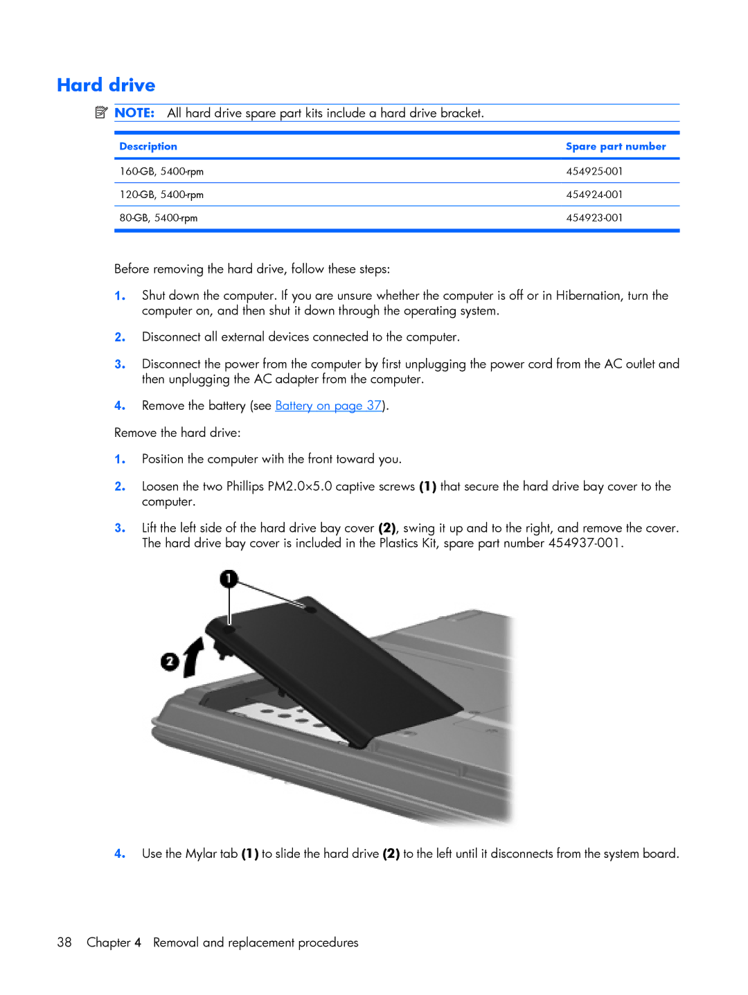 Compaq HP G7000, C700 manual Hard drive 