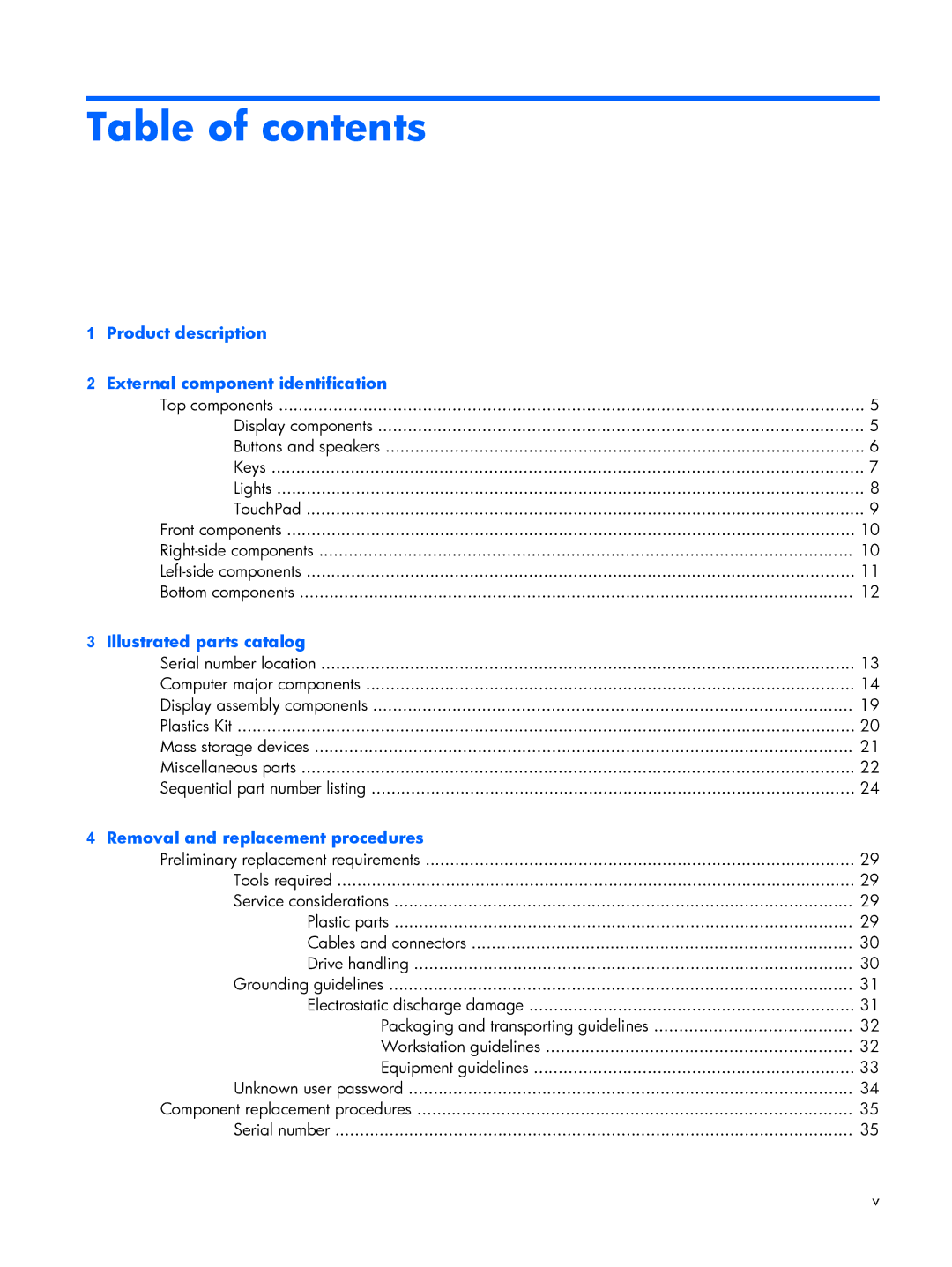 Compaq C700, HP G7000 manual Table of contents 