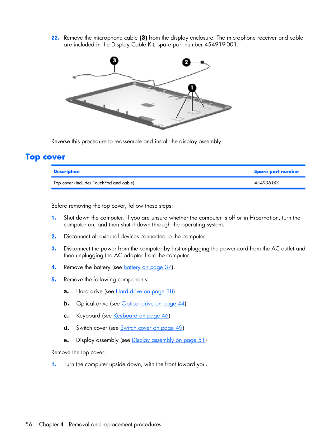 Compaq HP G7000, C700 manual Top cover 