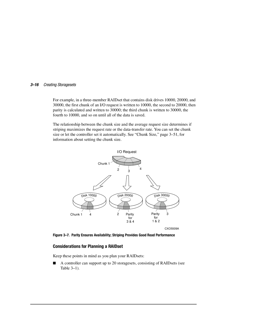 Compaq HSZ80 manual Considerations for Planning a RAIDset, 16Creating Storagesets 