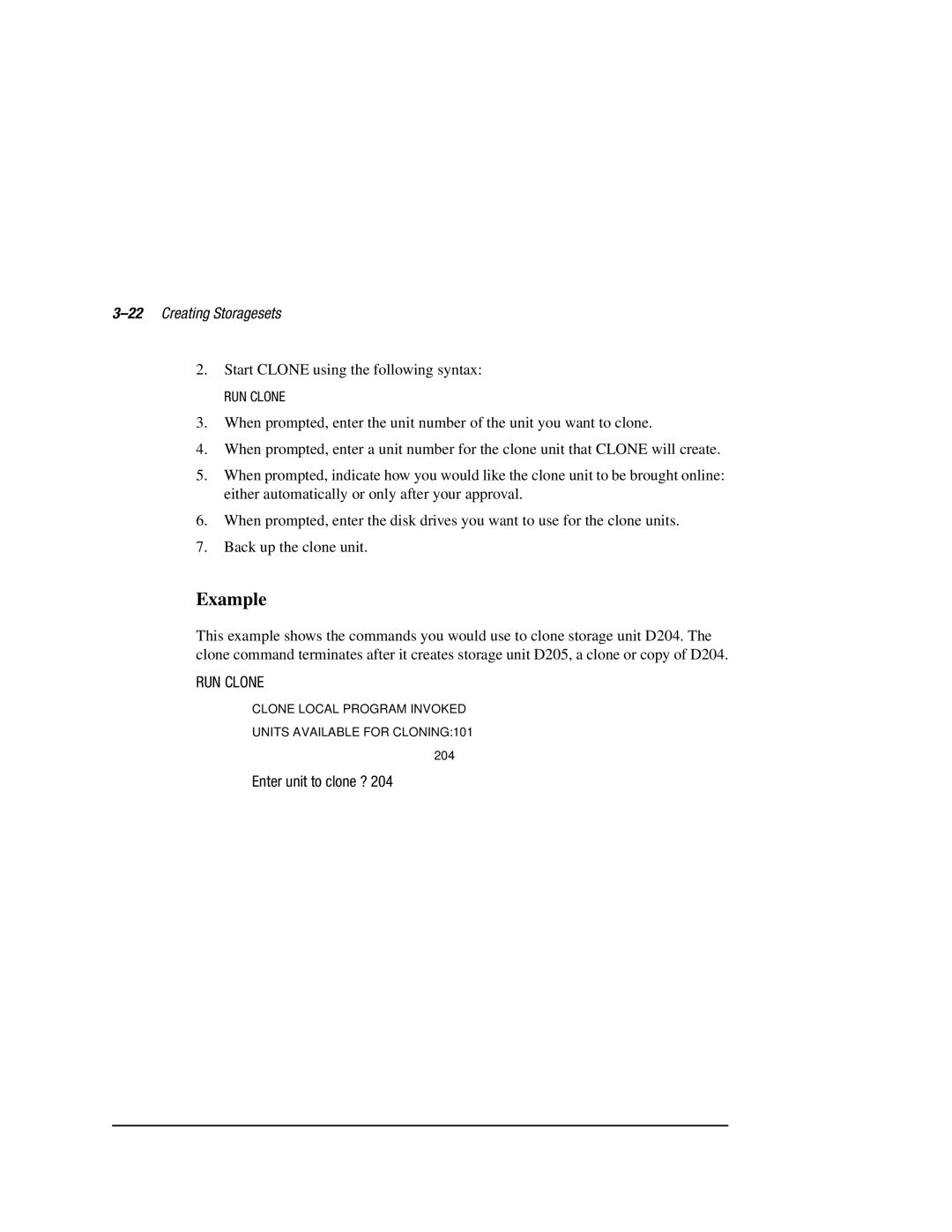 Compaq HSZ80 manual Example, 22Creating Storagesets 