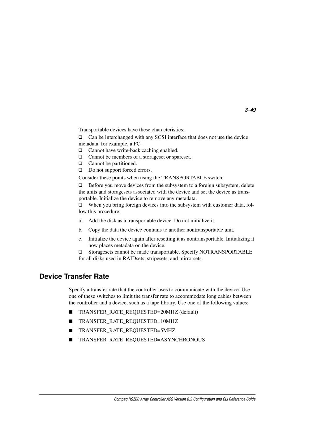 Compaq HSZ80 manual Device Transfer Rate 