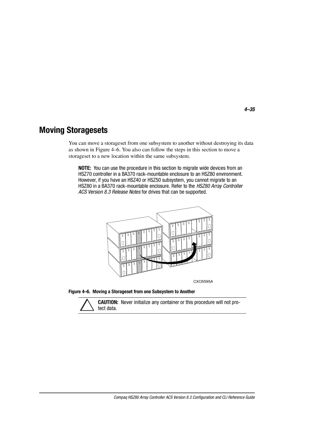 Compaq HSZ80 manual Moving Storagesets, Moving a Storageset from one Subsystem to Another 