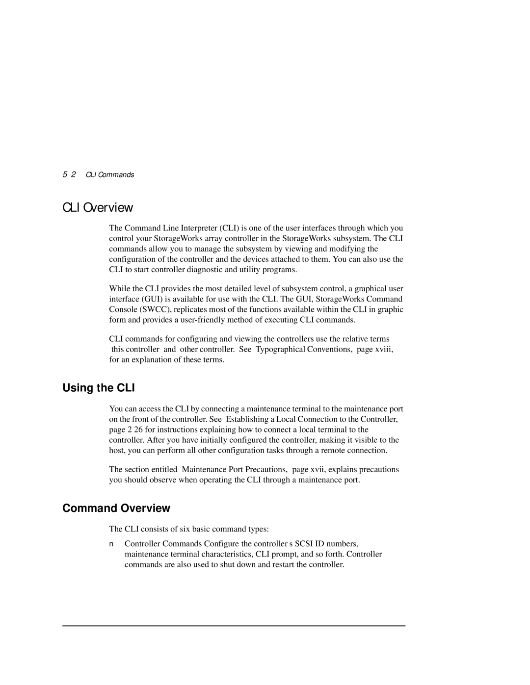 Compaq HSZ80 manual CLI Overview, Using the CLI, Command Overview, 2CLI Commands 