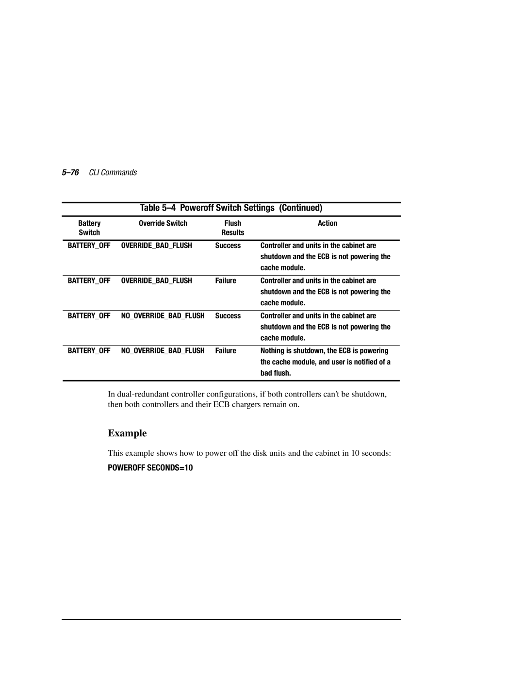 Compaq HSZ80 manual 76CLI Commands, Poweroff SECONDS=10 