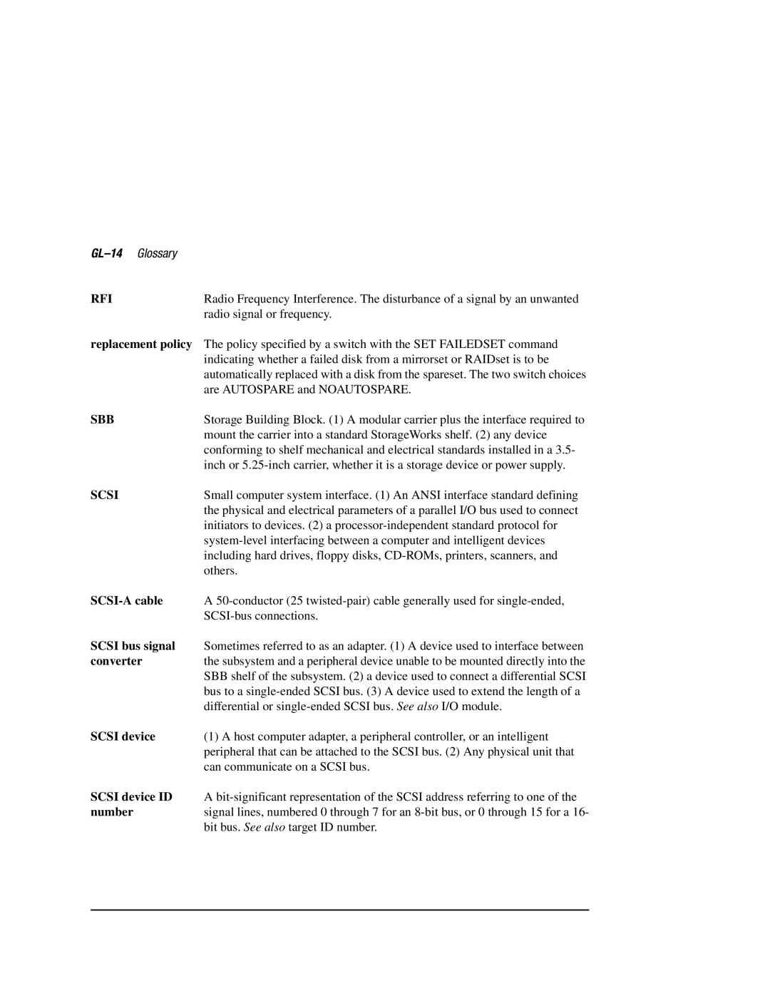 Compaq HSZ80 manual GL-14Glossary, Rfi 