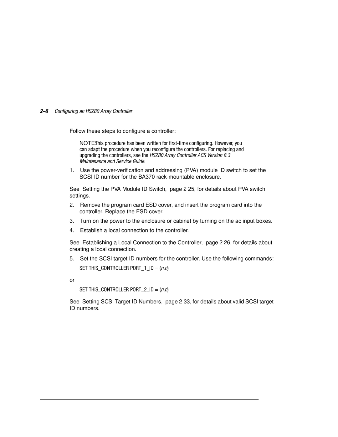 Compaq manual 6Configuring an HSZ80 Array Controller 