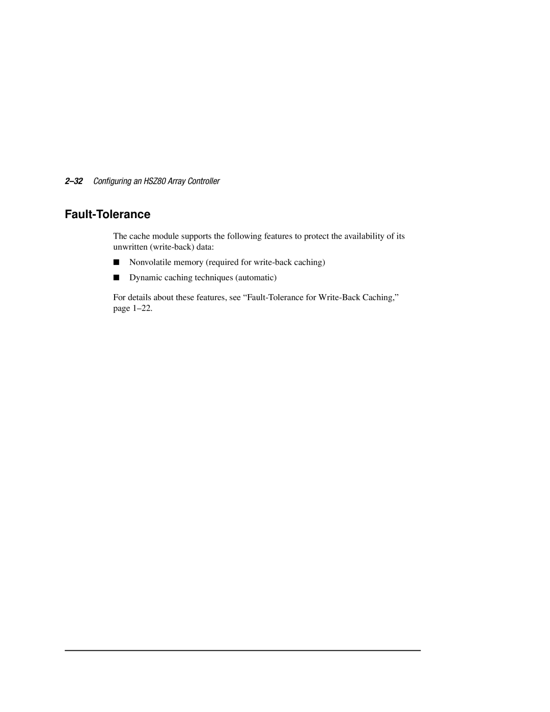 Compaq manual Fault-Tolerance, 32Configuring an HSZ80 Array Controller 