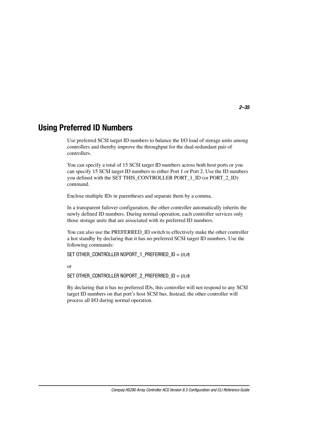 Compaq HSZ80 manual Using Preferred ID Numbers 