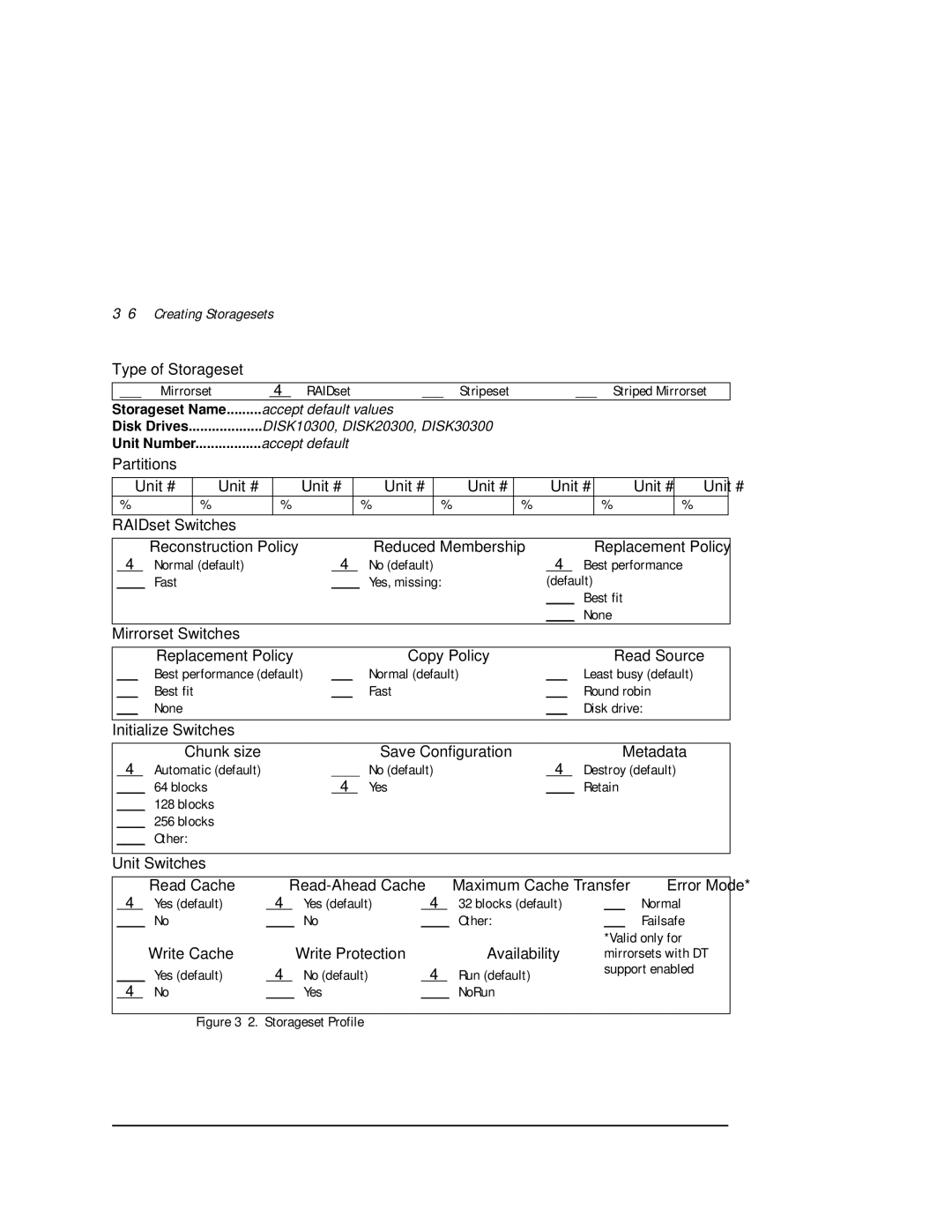 Compaq HSZ80 manual Creating Storagesets, Type of Storageset 