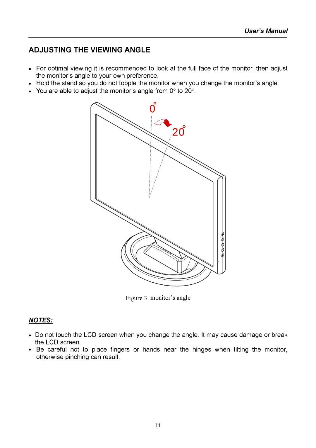 Compaq HW191 user manual Adjusting the Viewing Angle, Figure.3. monitor’s angle 