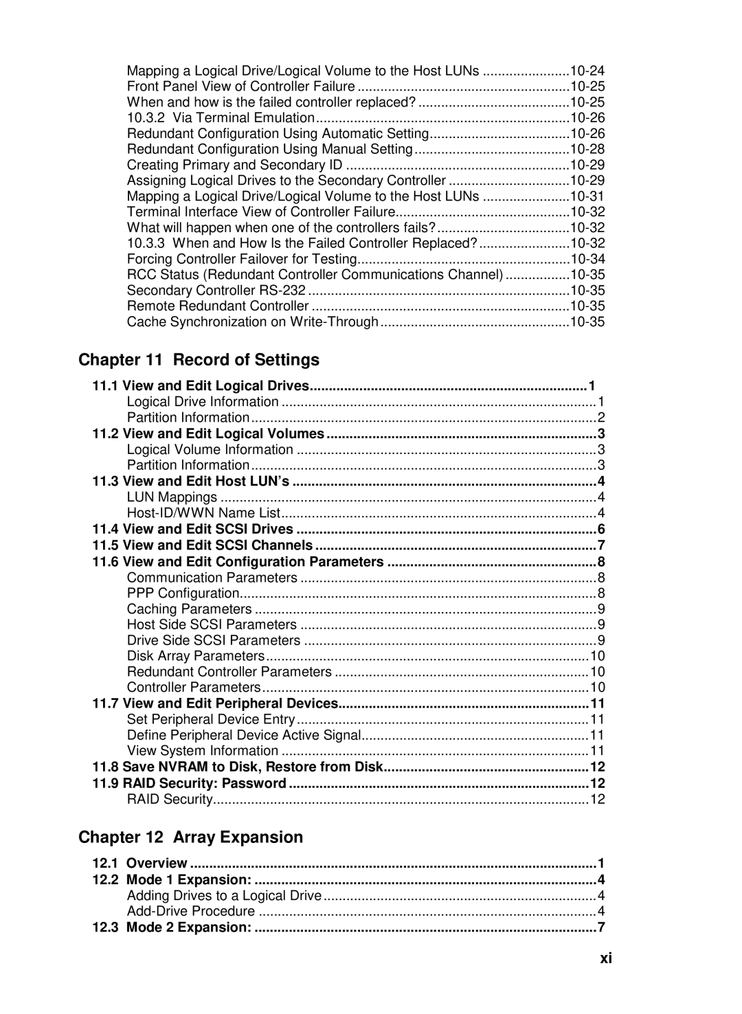 Compaq Infortrend manual Record of Settings, Array Expansion 