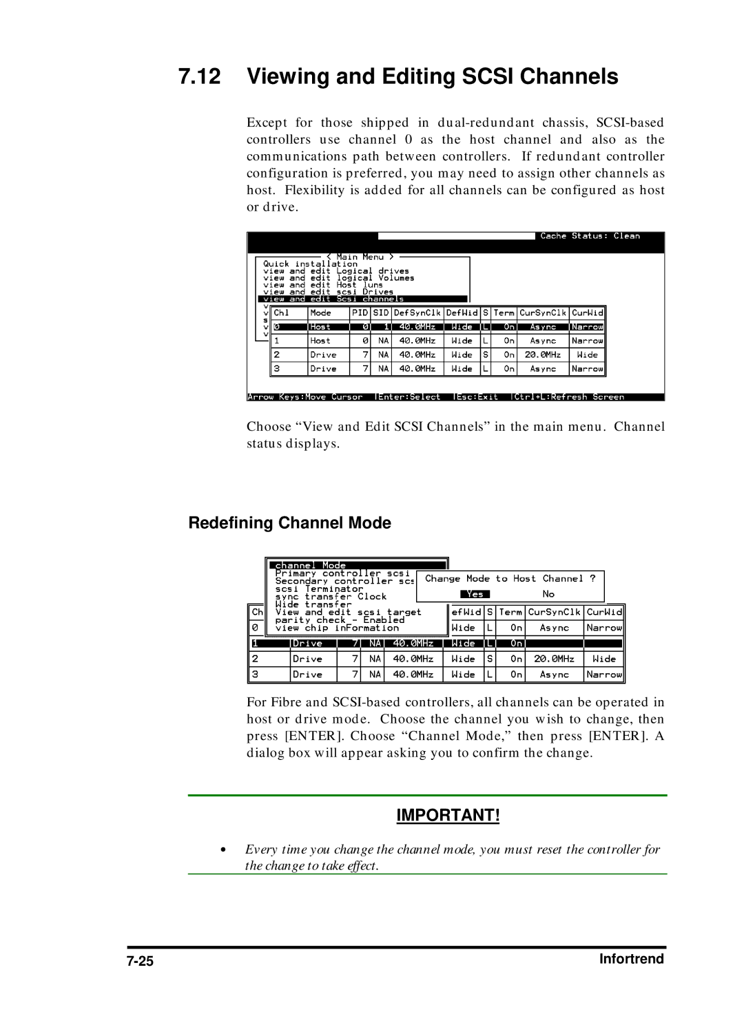 Compaq Infortrend manual Viewing and Editing Scsi Channels 