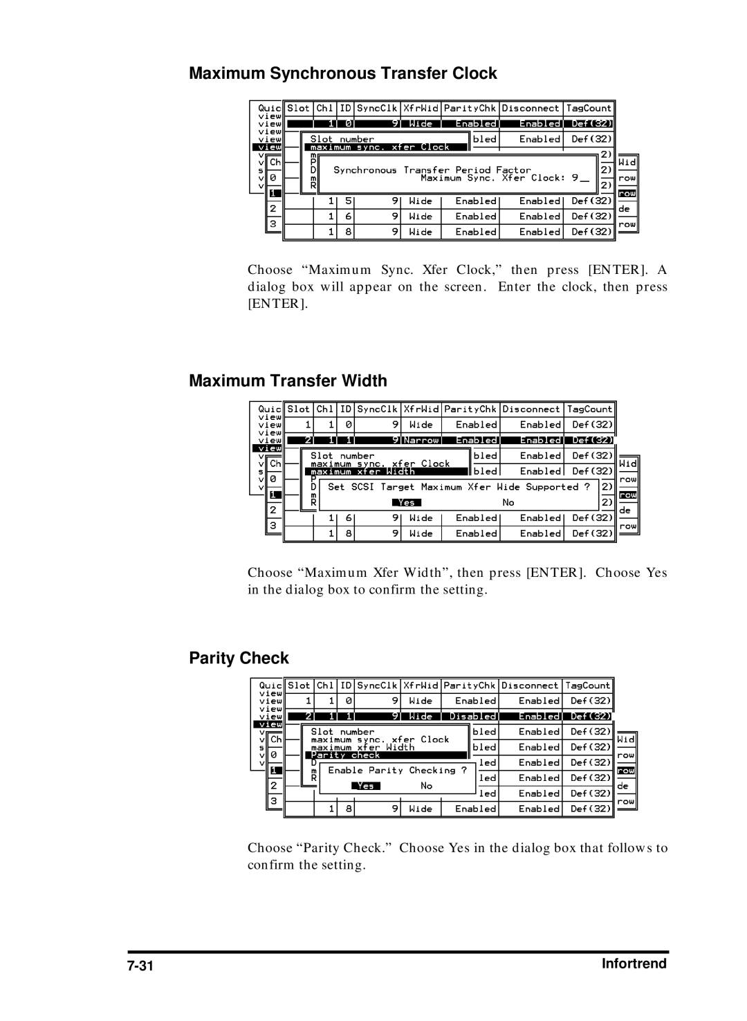 Compaq Infortrend manual Maximum Synchronous Transfer Clock 