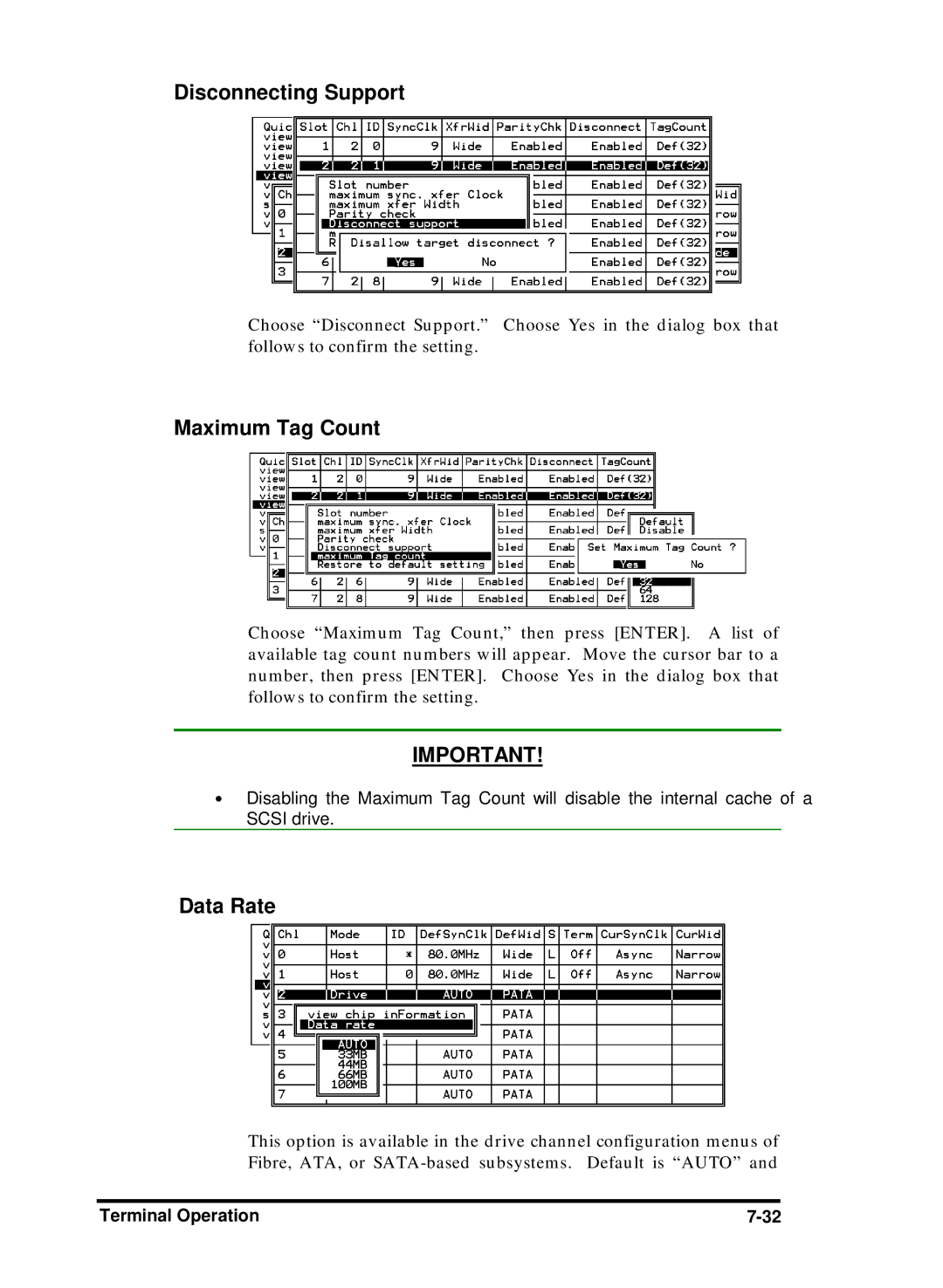 Compaq Infortrend manual Disconnecting Support, Data Rate 