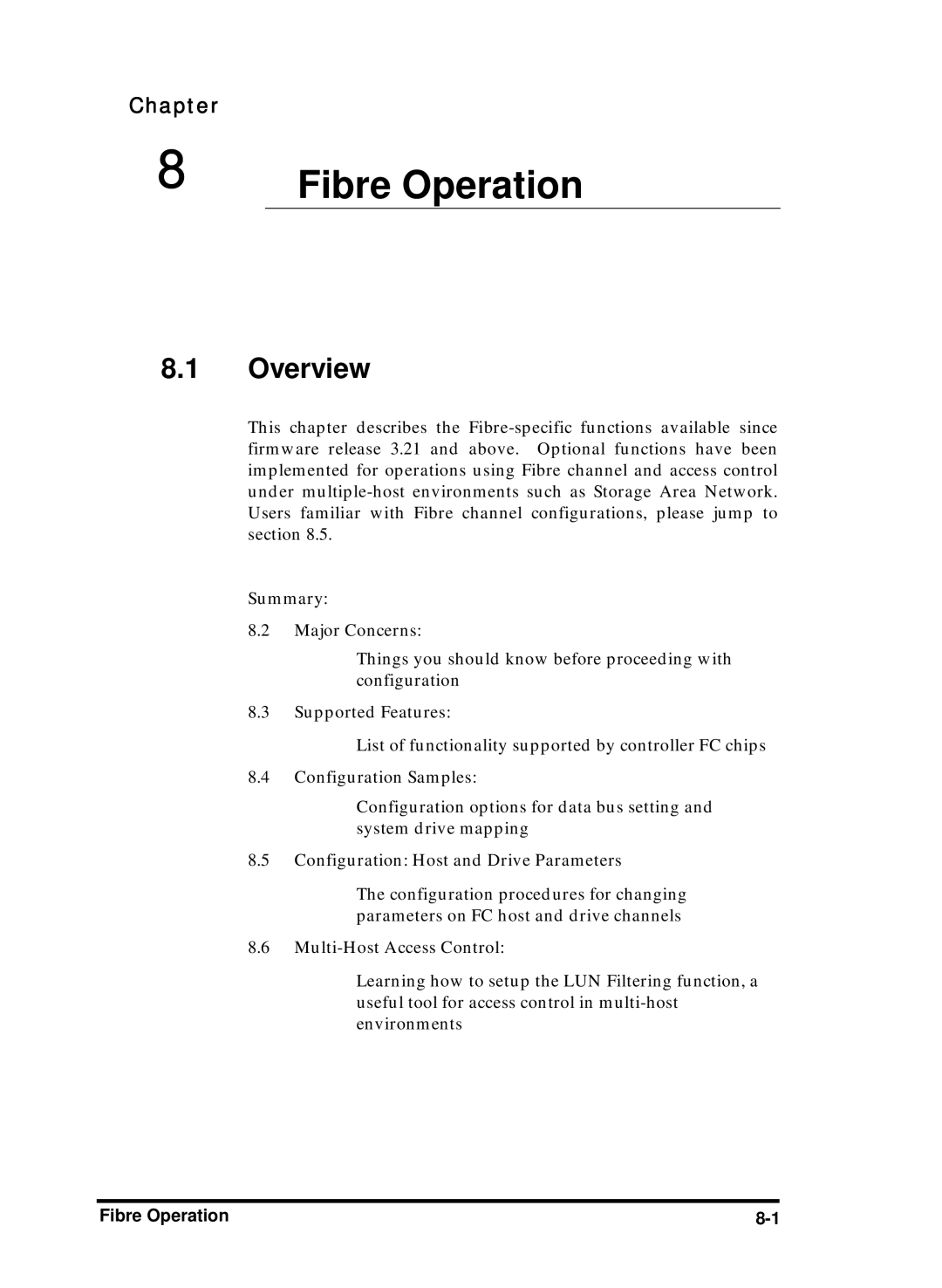 Compaq Infortrend manual Overview, Fibre Operation 