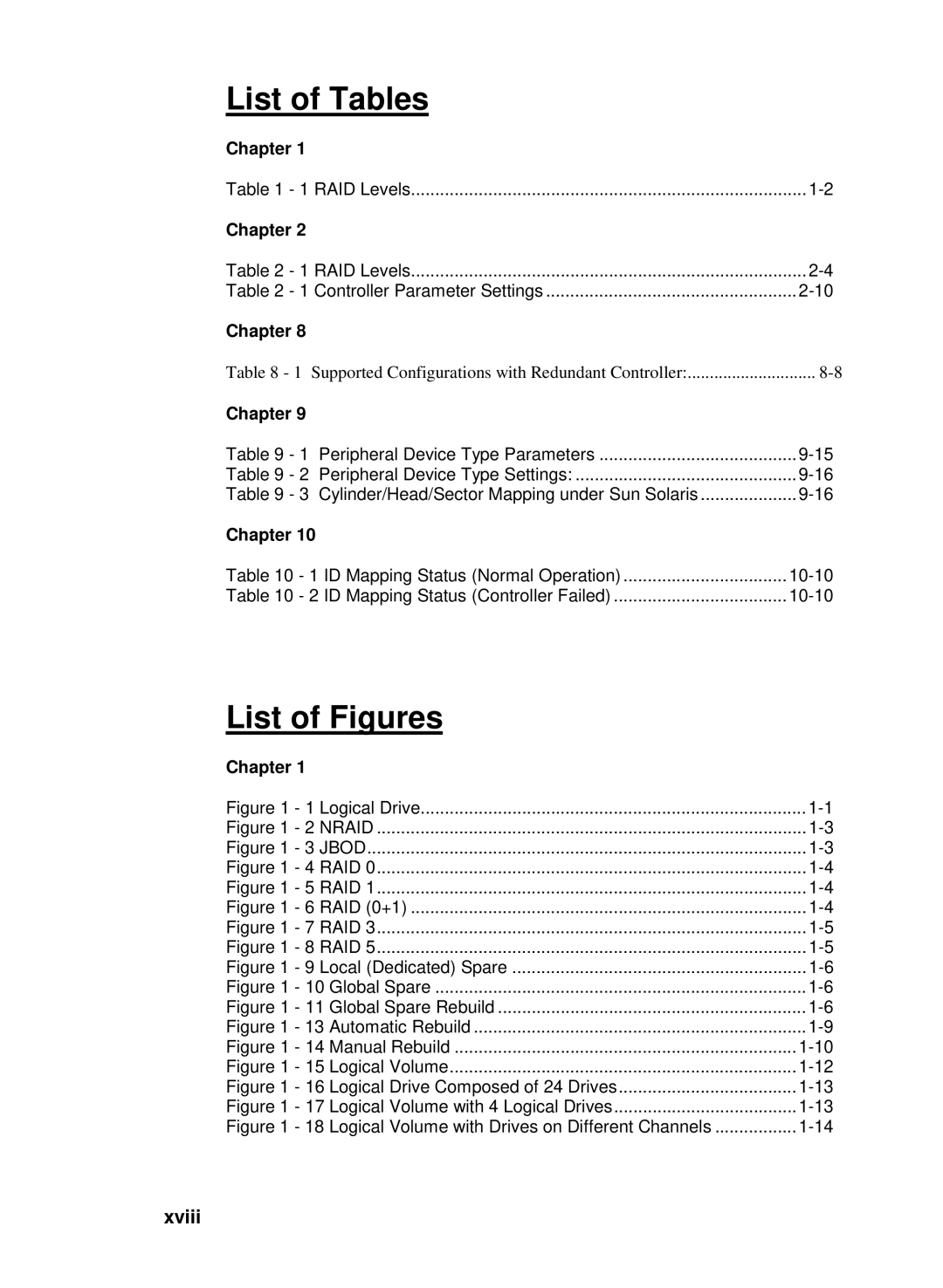 Compaq Infortrend manual Xviii, Chapter 