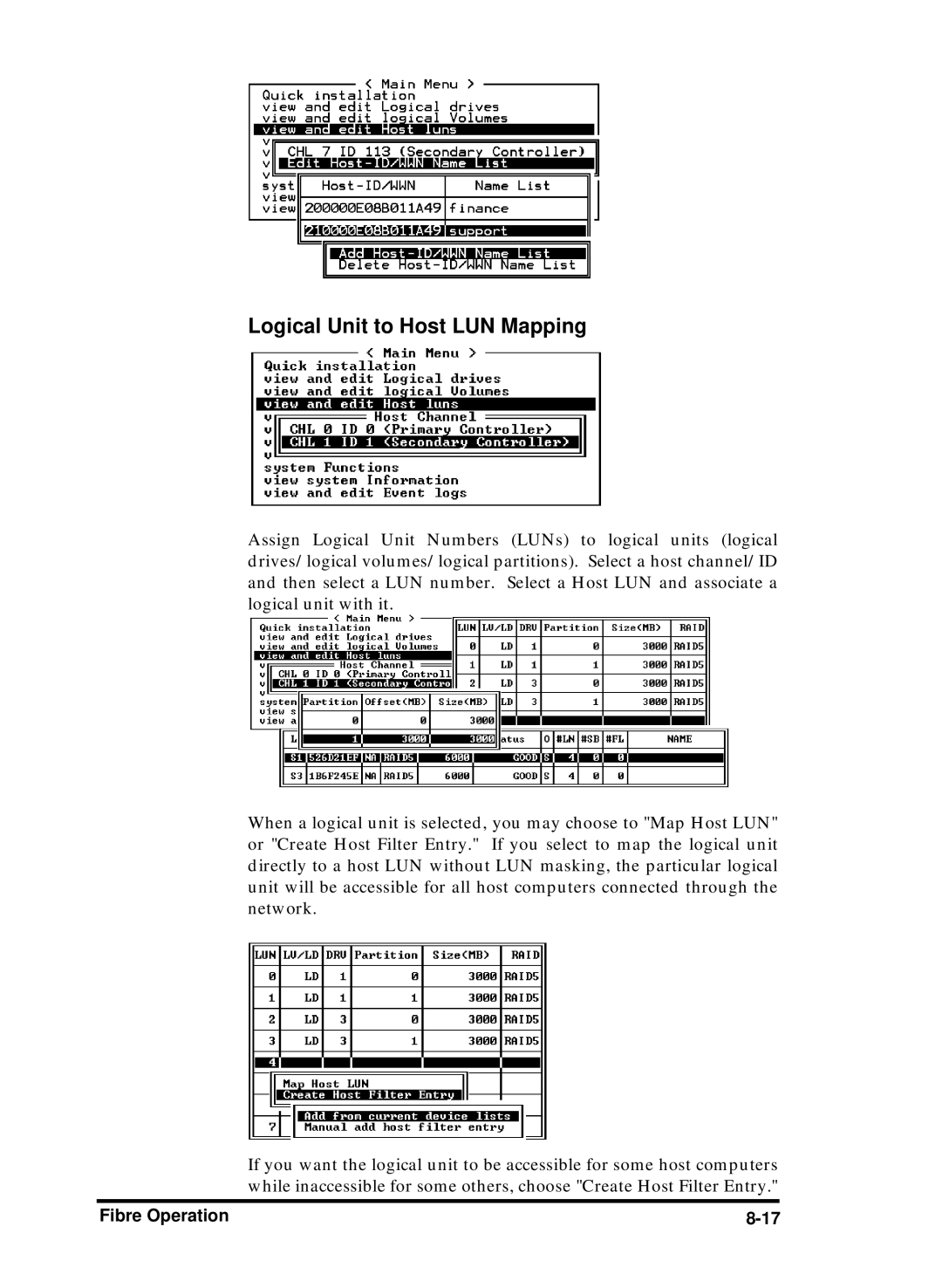 Compaq Infortrend manual Logical Unit to Host LUN Mapping 