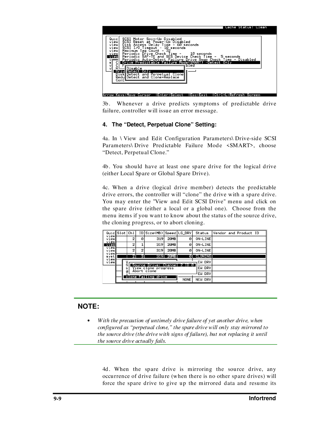 Compaq Infortrend manual Detect, Perpetual Clone Setting 