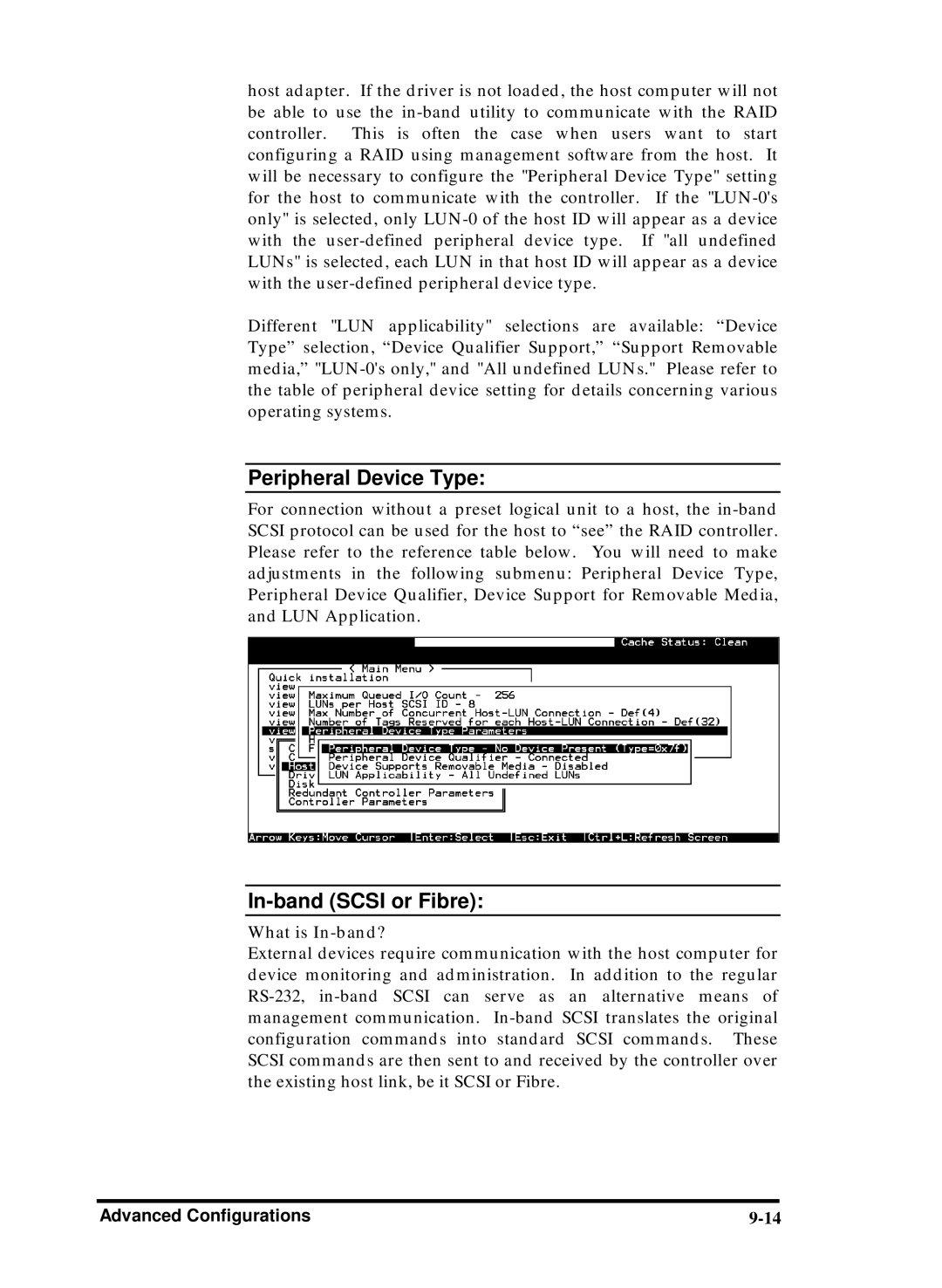 Compaq Infortrend manual Peripheral Device Type, In-band Scsi or Fibre, What is In-band? 