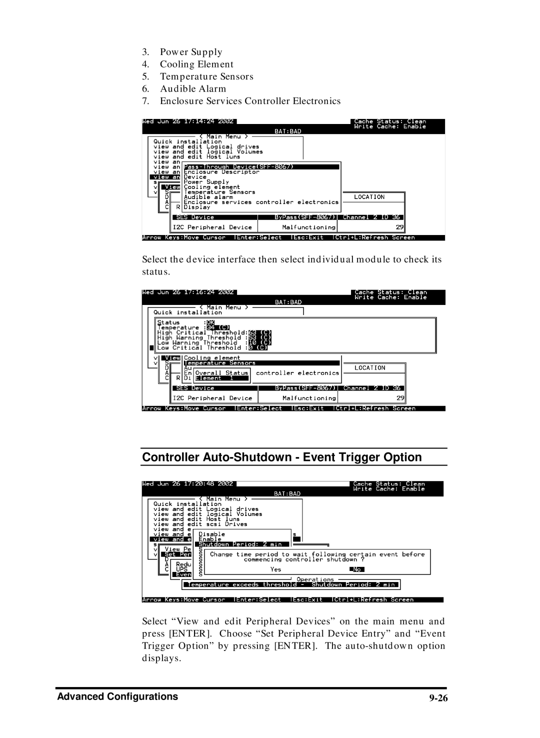 Compaq Infortrend manual Controller Auto-Shutdown Event Trigger Option 