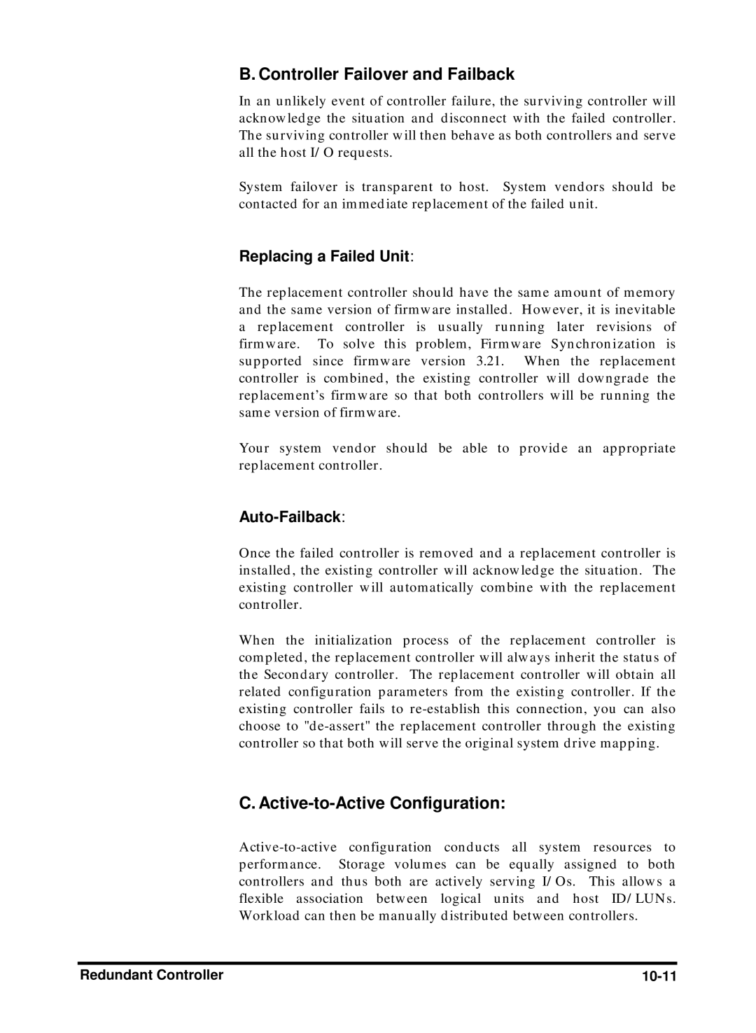 Compaq Infortrend Controller Failover and Failback, Active-to-Active Configuration, Replacing a Failed Unit, Auto-Failback 