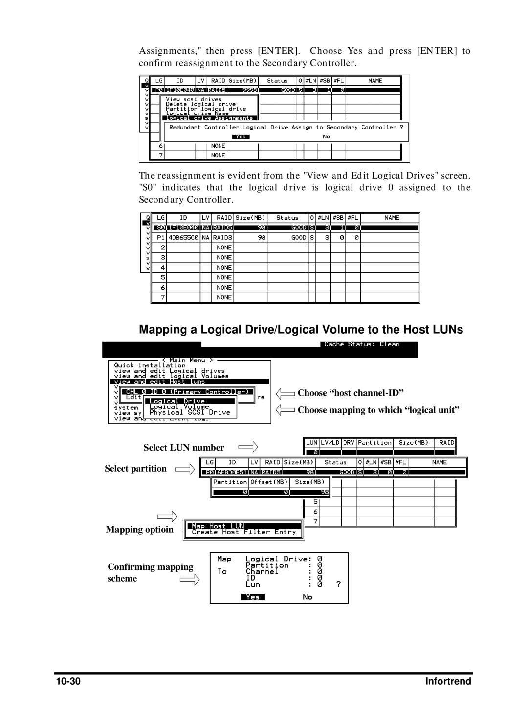 Compaq Infortrend manual Mapping a Logical Drive/Logical Volume to the Host LUNs 