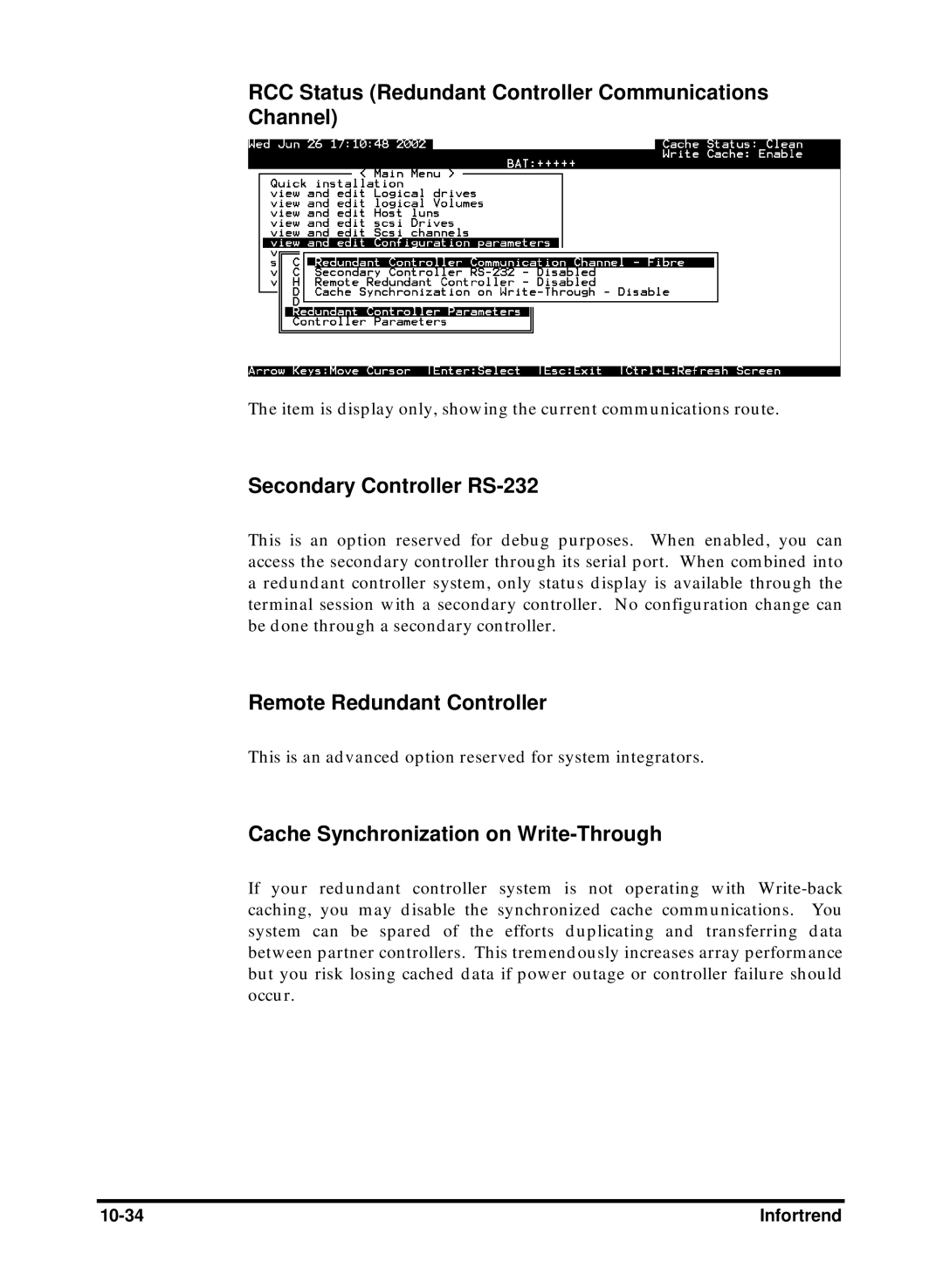 Compaq Infortrend manual RCC Status Redundant Controller Communications Channel, Secondary Controller RS-232 