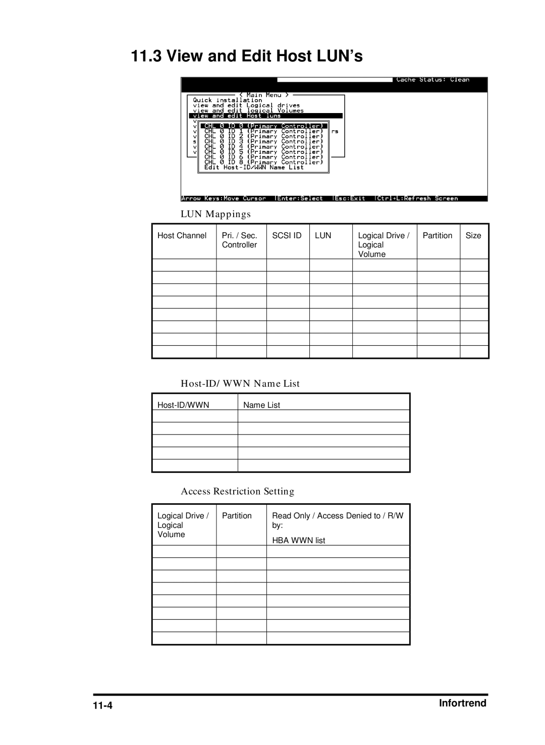 Compaq Infortrend manual View and Edit Host LUN’s 