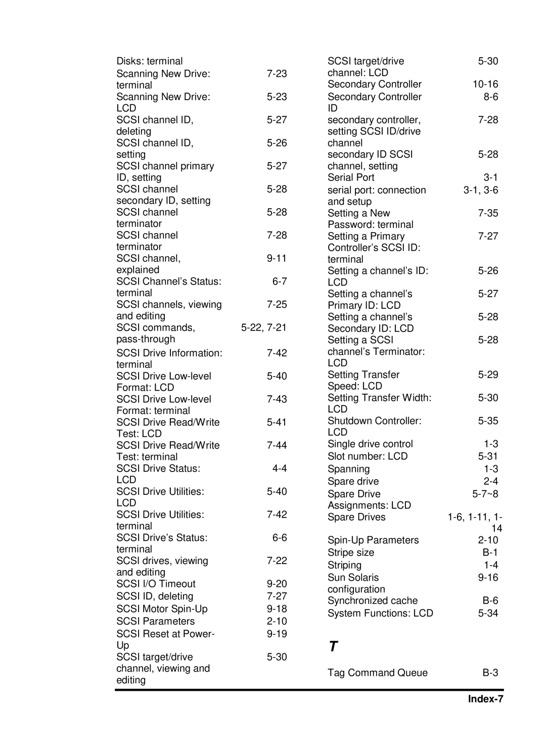 Compaq Infortrend manual Index-7 