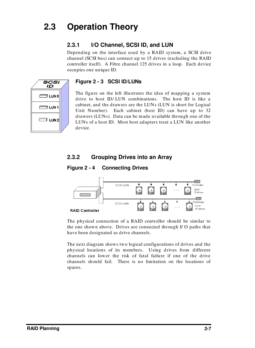 Compaq Infortrend manual 1 I/O Channel, Scsi ID, and LUN, Grouping Drives into an Array 