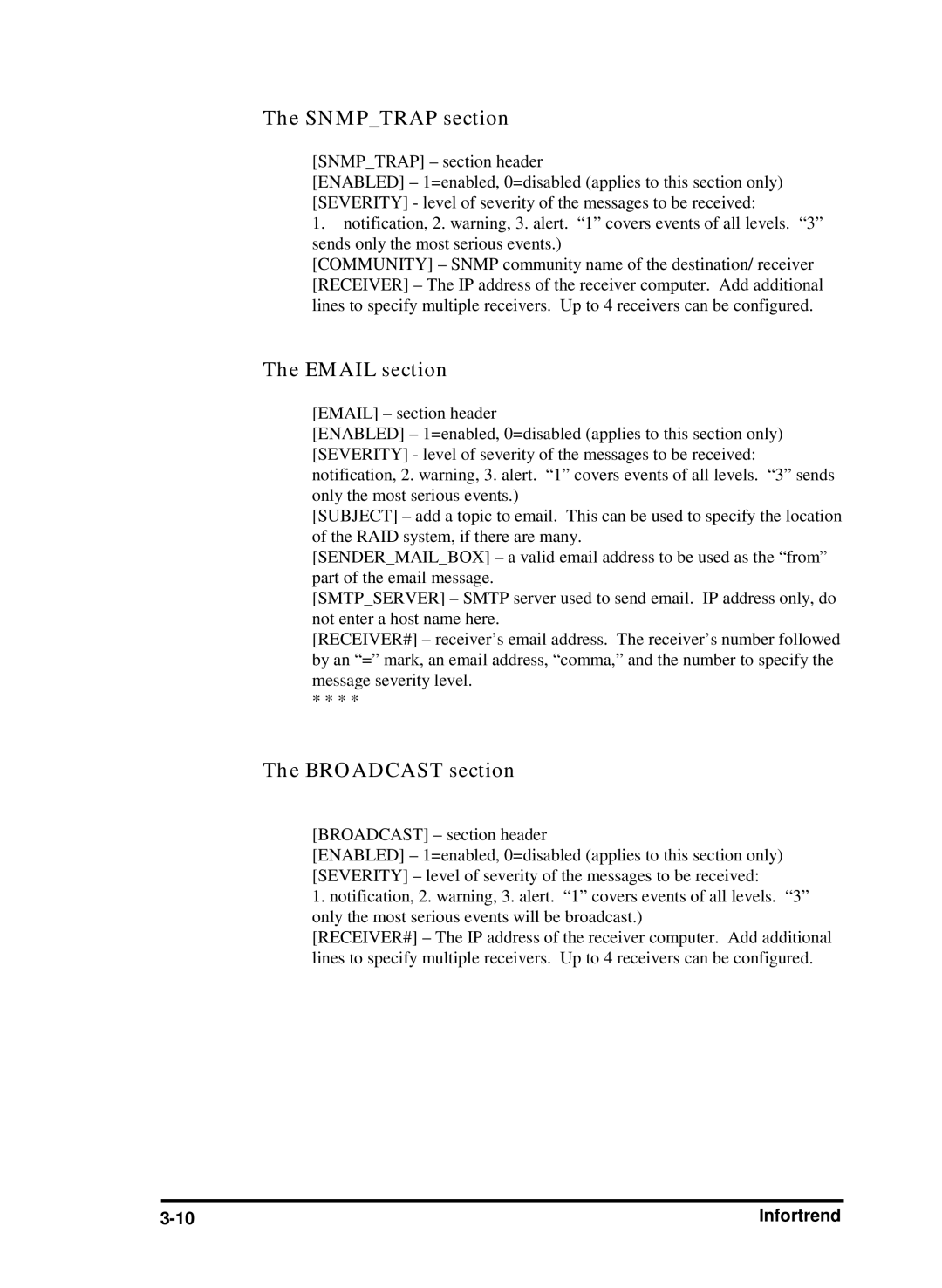 Compaq Infortrend manual Snmptrap section 