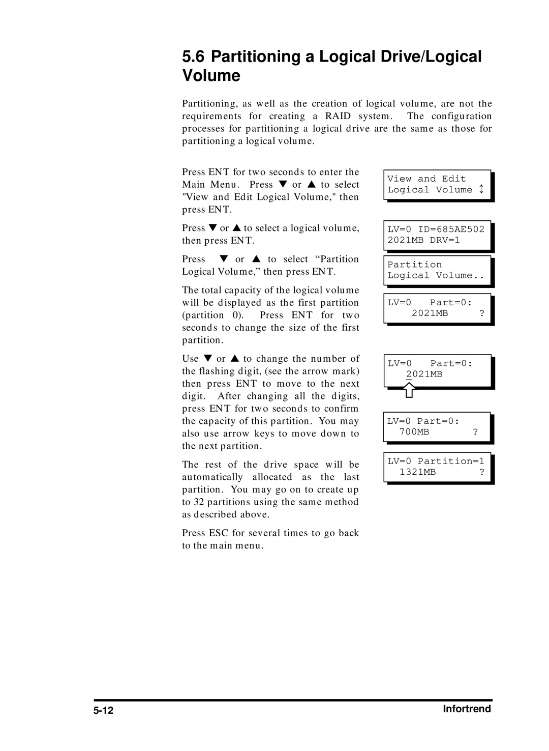 Compaq Infortrend manual Partitioning a Logical Drive/Logical Volume 