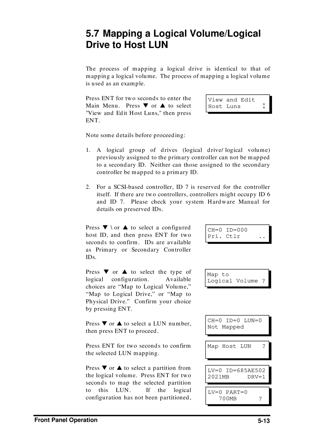 Compaq Infortrend manual Mapping a Logical Volume/Logical Drive to Host LUN, View Edit Host Luns 