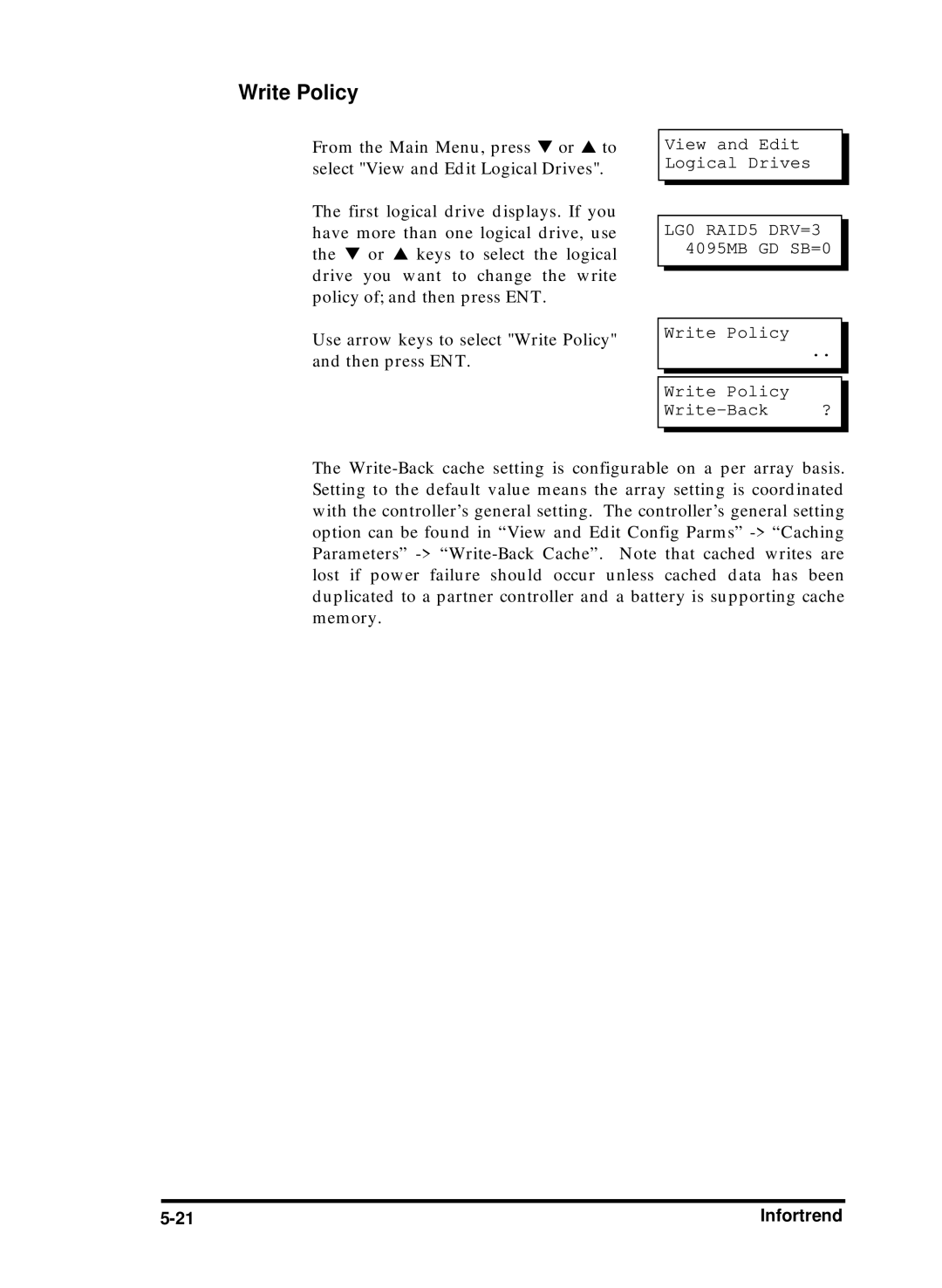 Compaq Infortrend manual Write Policy 