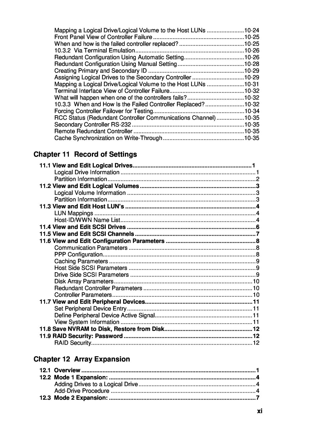Compaq Infortrend manual Record of Settings, Array Expansion 