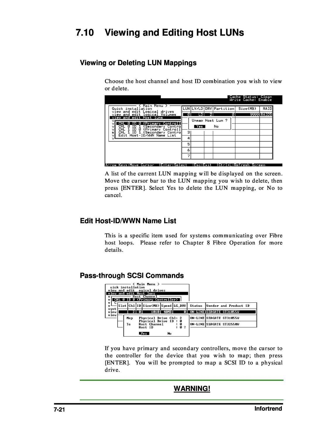 Compaq Infortrend manual Viewing and Editing Host LUNs, Viewing or Deleting LUN Mappings, Edit Host-ID/WWN Name List 