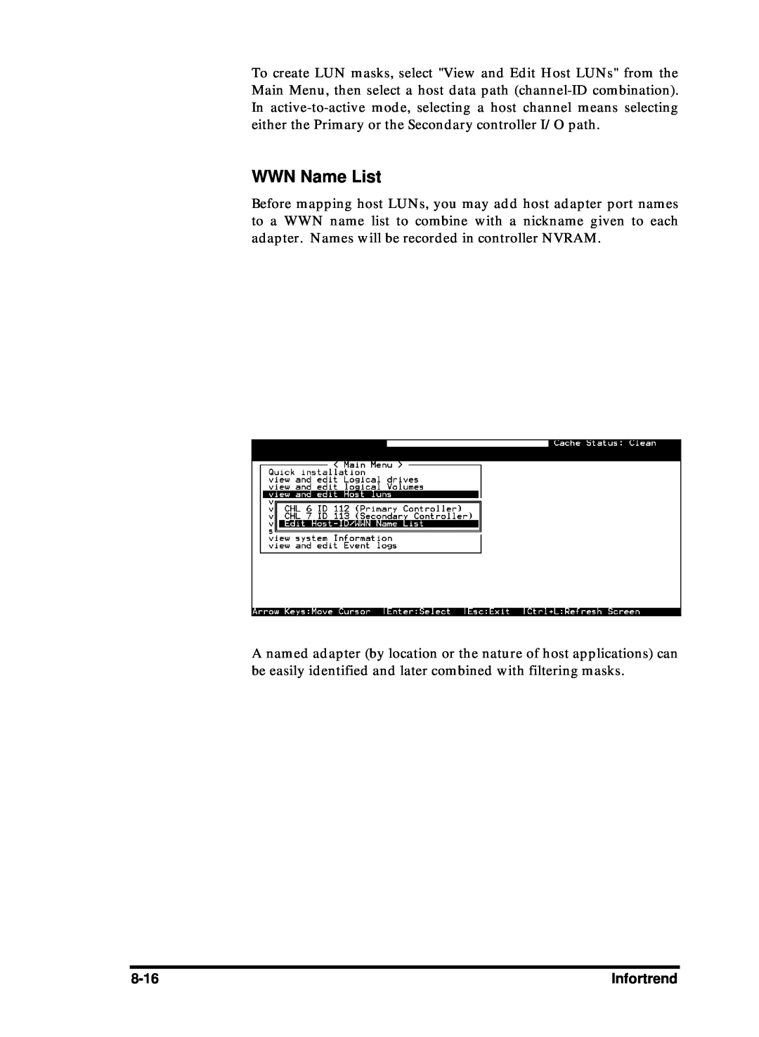 Compaq Infortrend manual WWN Name List 