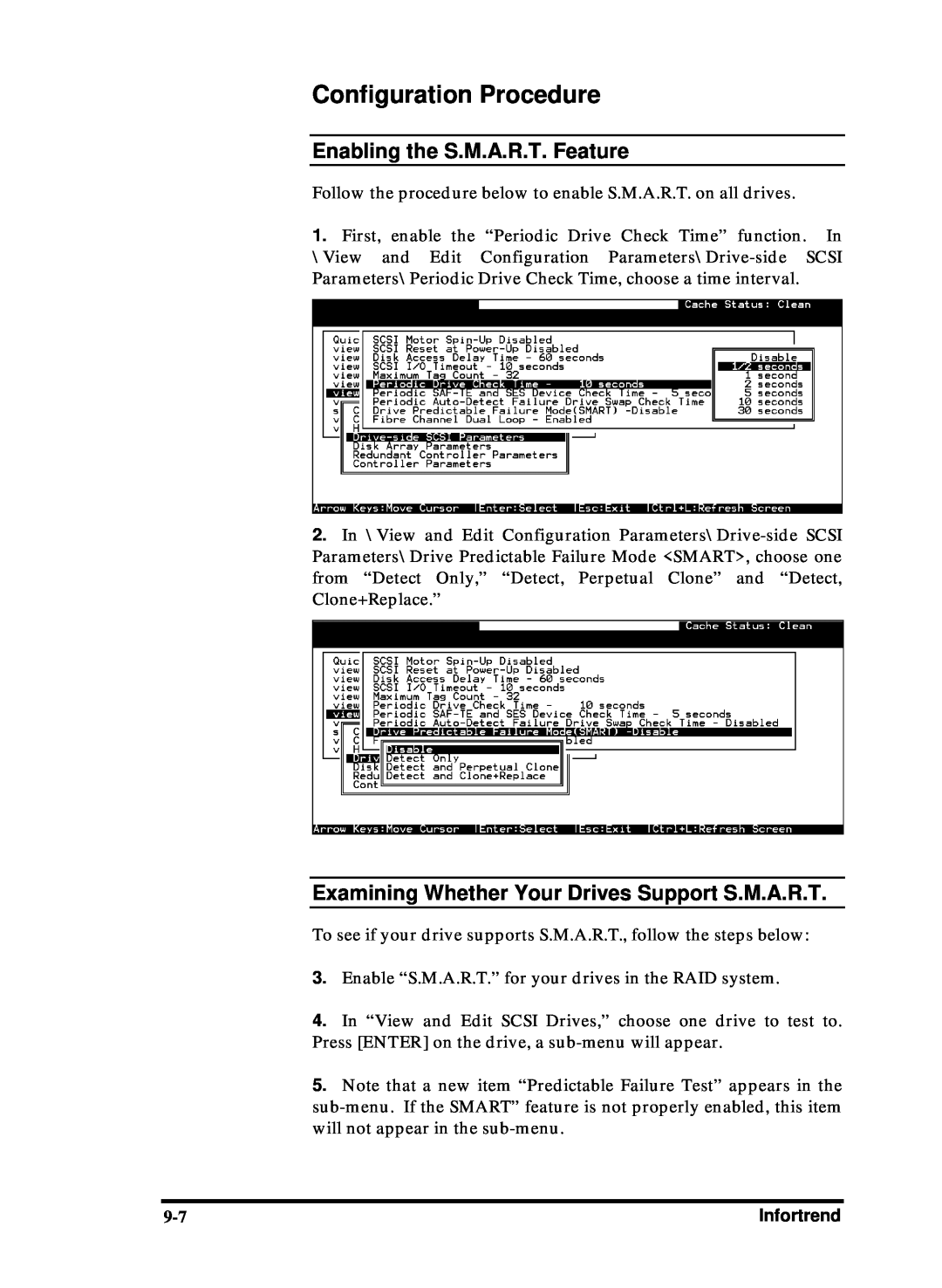 Compaq Infortrend manual Configuration Procedure, Enabling the S.M.A.R.T. Feature 