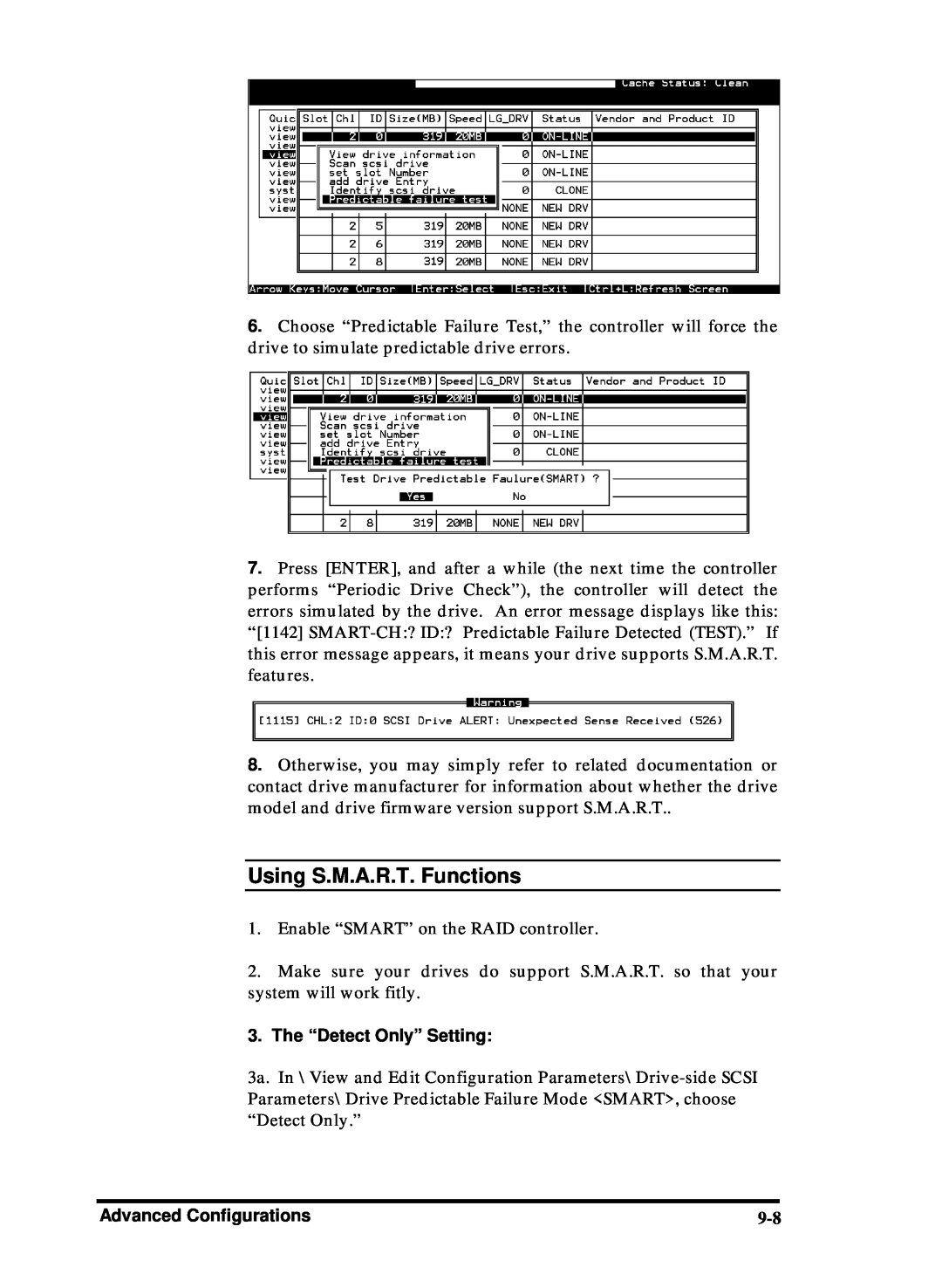 Compaq Infortrend manual Using S.M.A.R.T. Functions 