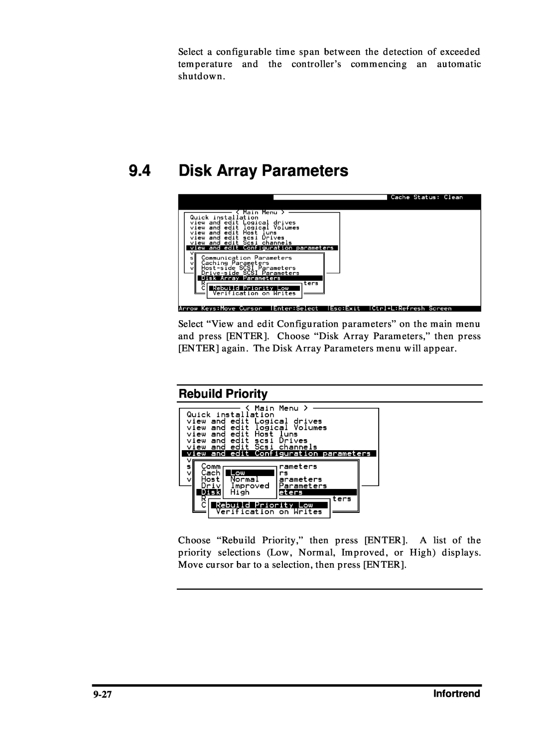 Compaq Infortrend manual Disk Array Parameters, Rebuild Priority 