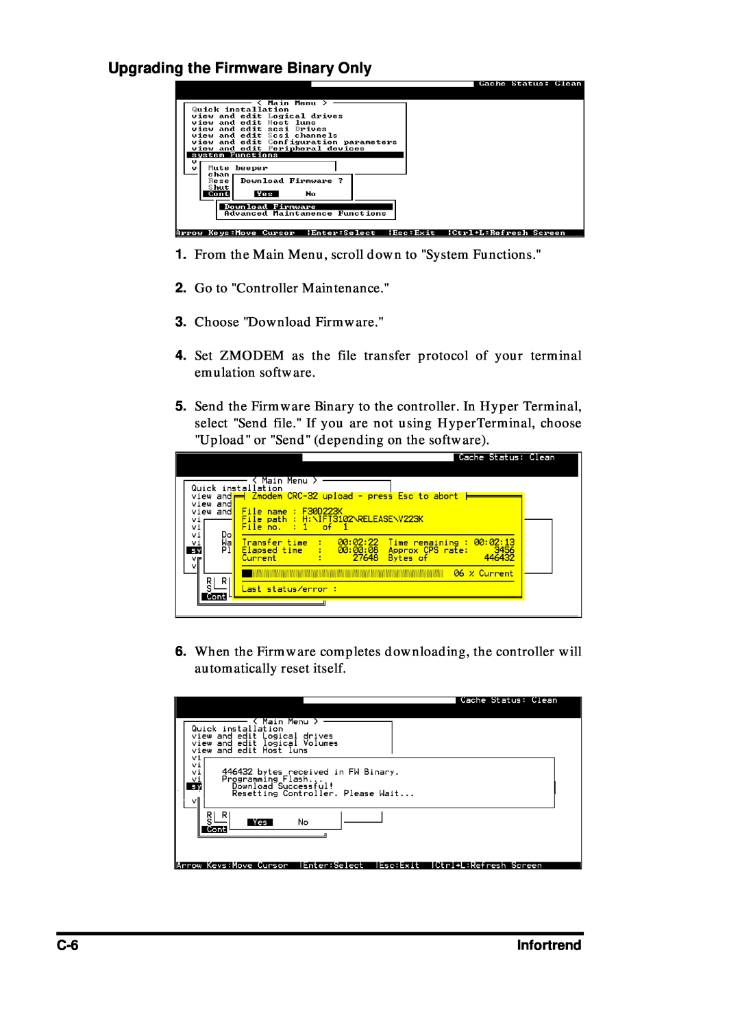 Compaq Infortrend manual Upgrading the Firmware Binary Only 