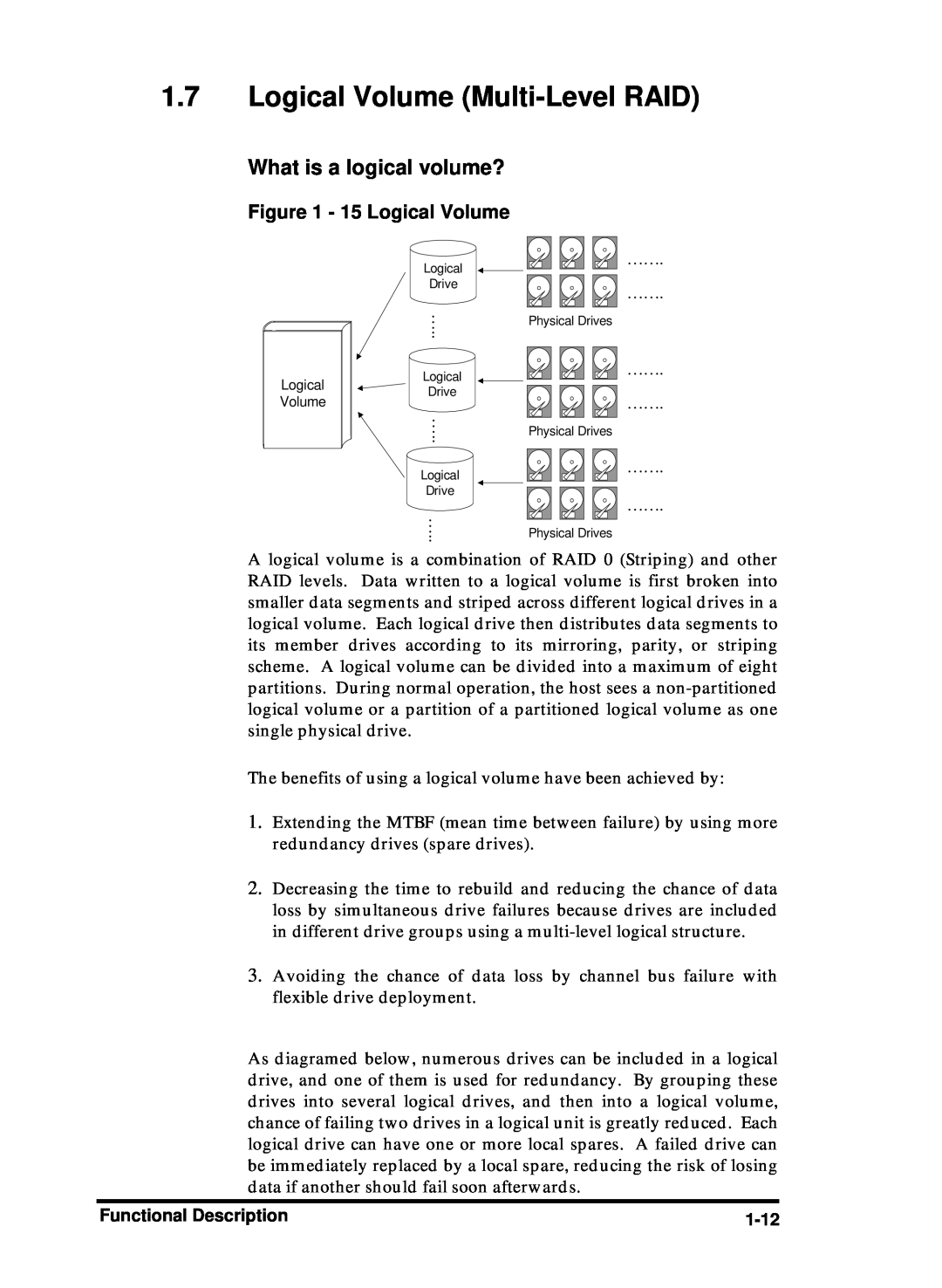 Compaq Infortrend manual Logical Volume Multi-Level RAID, 15 Logical Volume, What is a logical volume? 