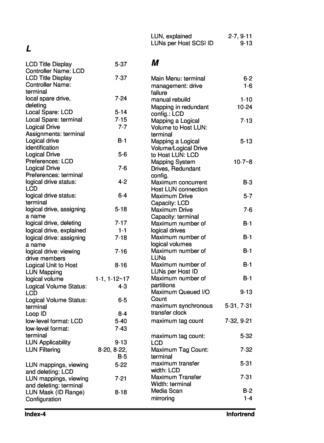Compaq Infortrend manual Index-4 