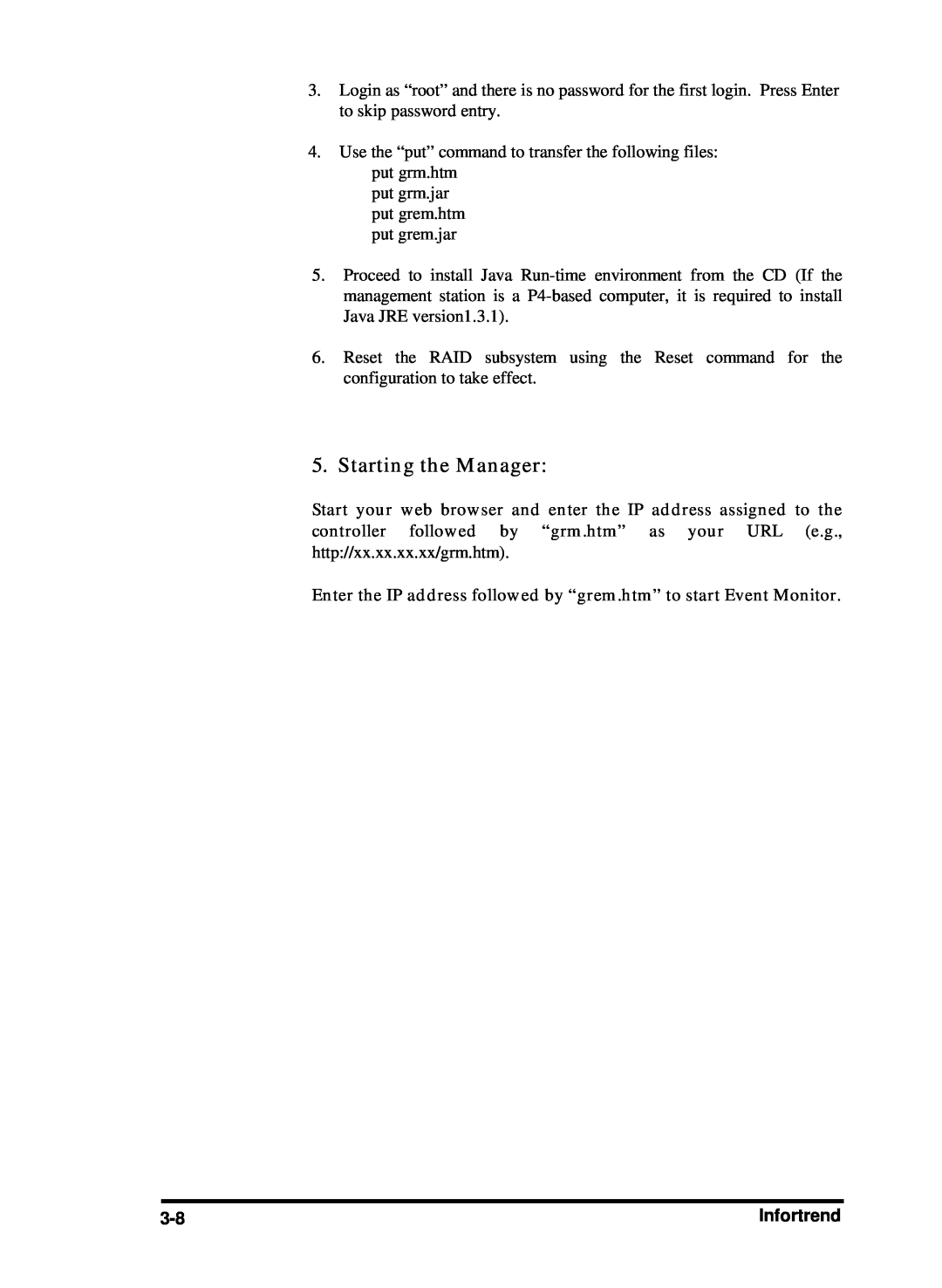 Compaq Infortrend manual Starting the Manager 