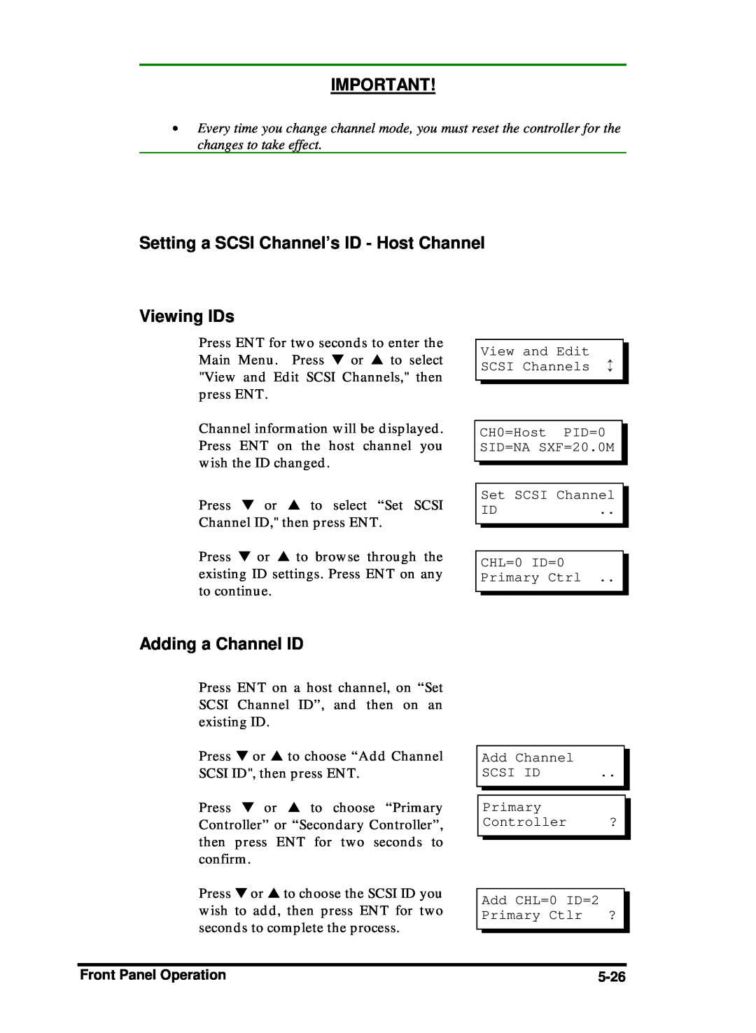 Compaq Infortrend manual Setting a SCSI Channel’s ID - Host Channel, Viewing IDs, Adding a Channel ID 