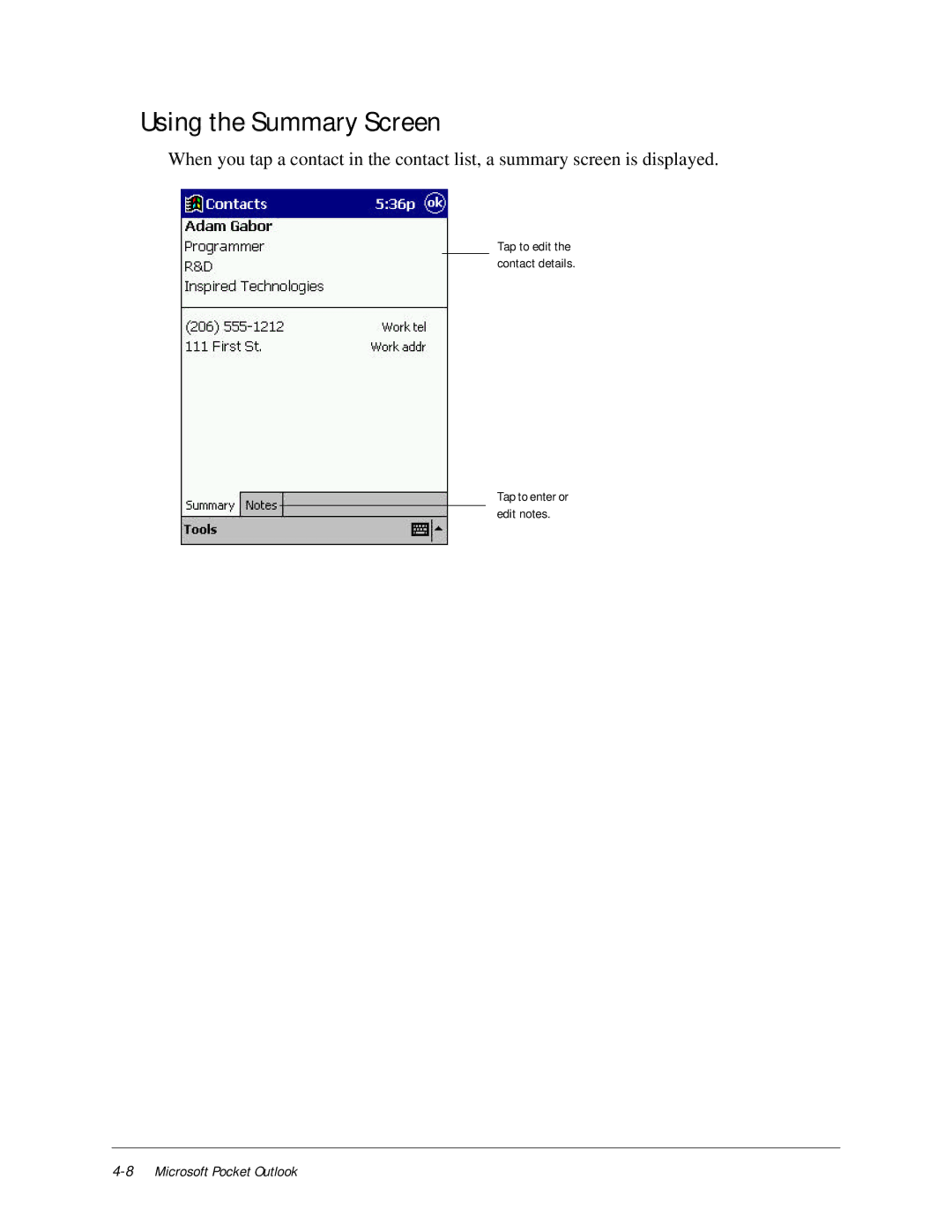 Compaq iPAQ H3000 manual 8Microsoft Pocket Outlook 